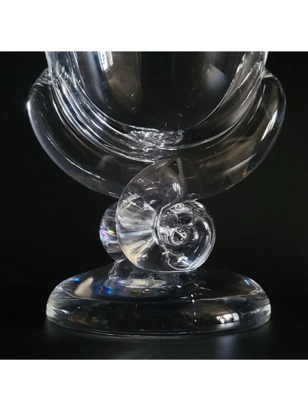 Vintage Steuben Snail Vase By George Thompson, Vintage Crystal Vase